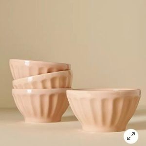 Anthropologie Set Of Four Glazed Earthenware Bowls New In Box